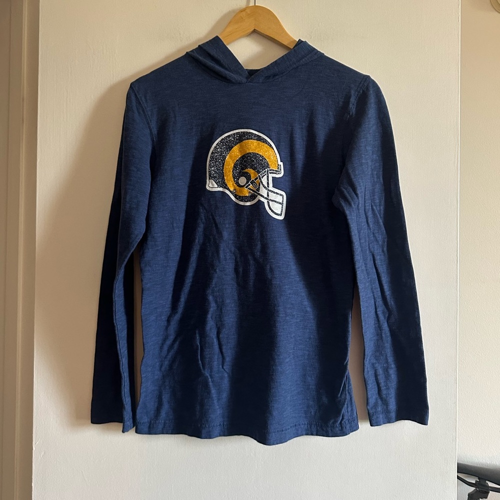 NFL Team Apparel LA Los Angeles Rams Football Logo Long Sleeve Hoodie size S - Picture 1 of 4
